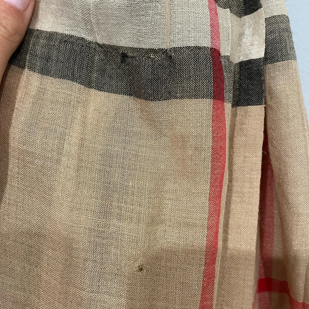 Burberry Check Lightweight Wool Silk Scarf